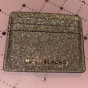 Michael Kors Gold Glitter ID Card Holder